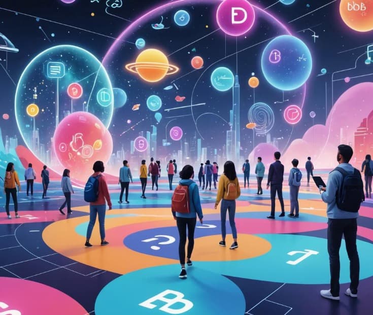 Students practicing language skills