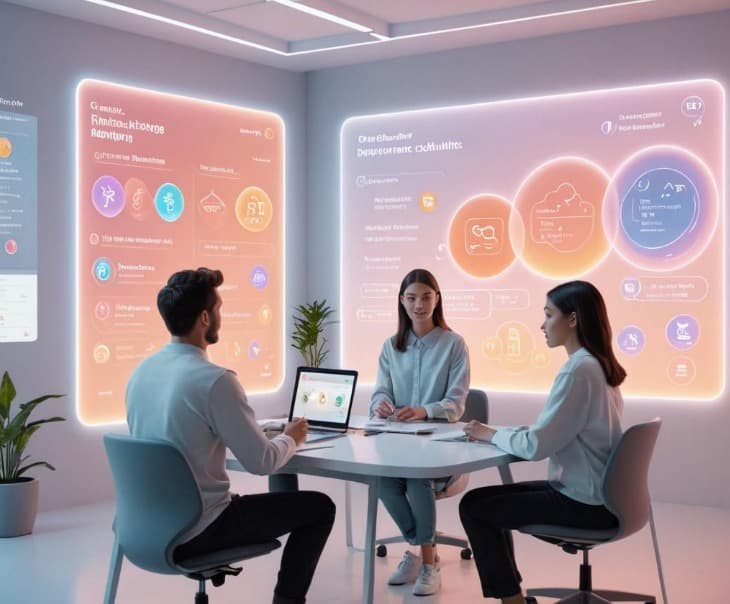 Students practicing language skills