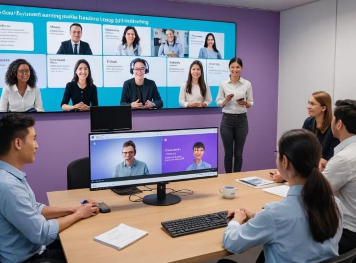 Students practicing language skills